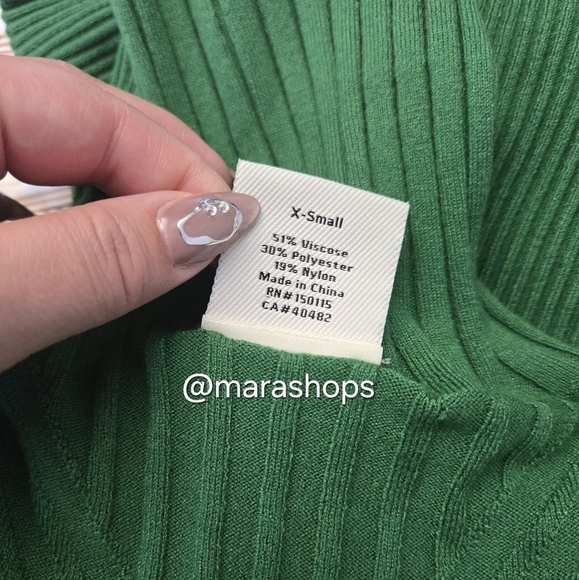 Varley Esme Rib Roll Neck Green Turtleneck Sweater - Picture 5 of 7